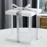Boîte à gâteau carré blanche 30x30x35cm -sans ruban