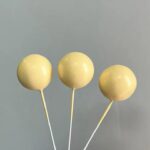 Lot de 20 ball cake toppers/ Jaune