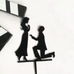 Cake topper Fiançailles couleur Noire
