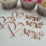 Lot de Cake Charms Thème Love couleur Rose Or