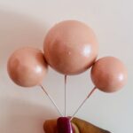 Lot de 20 Ball cake toppers Couleur Nacrée / Blush