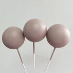 Lot de 10 Ball cake toppers/ Marron nude