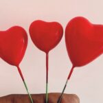 Lot de 10 ball toppers forme Cœur Rouge
