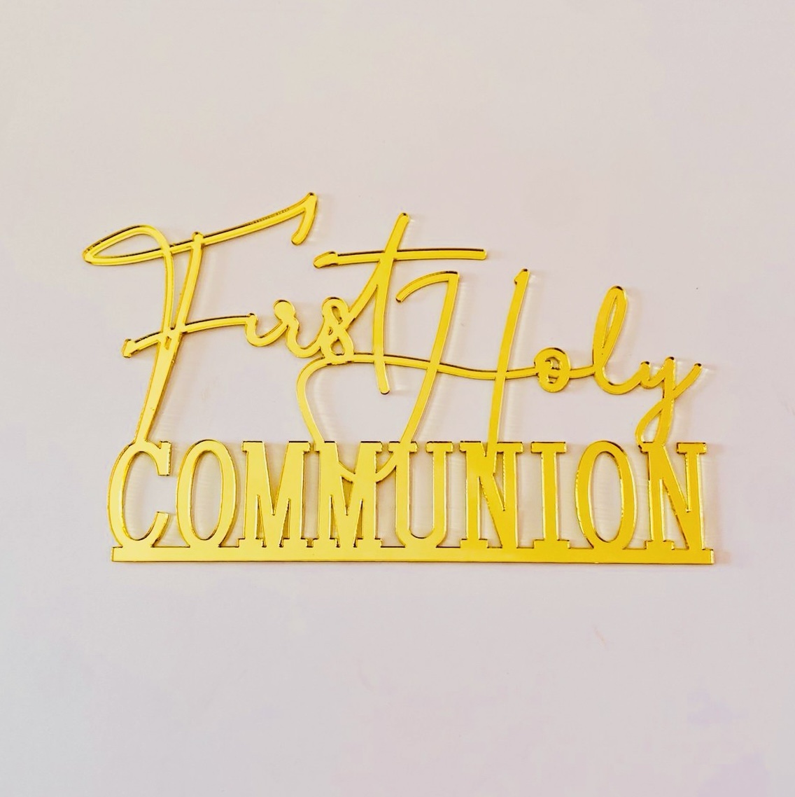 2e8a865a-2574-4926-8903-74319440e723 Cake topper First Holy Communion couleur Or – Image 1