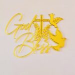 Cake topper God Bless couleur Or