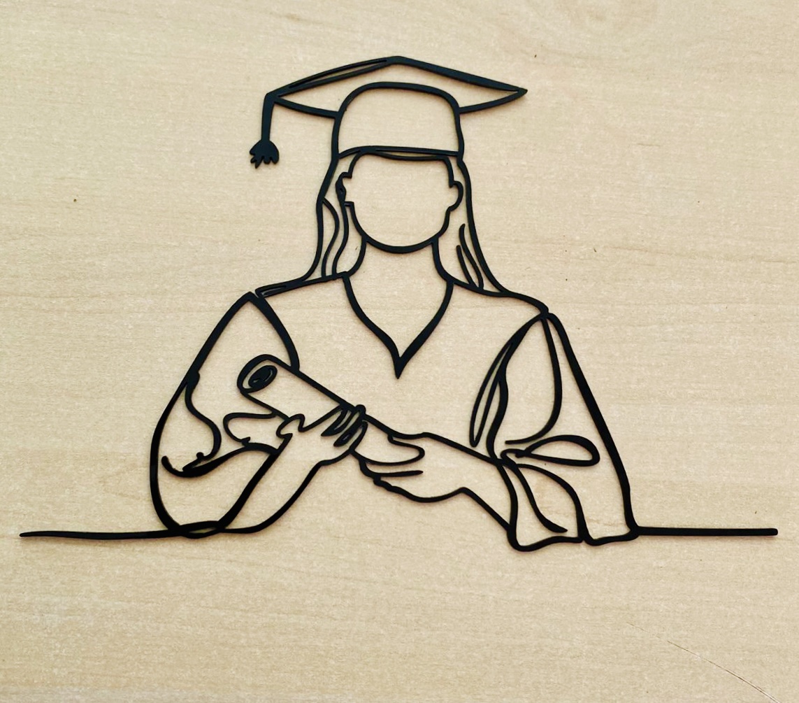 309dd64d-f6e2-45e5-81a1-2d5a96308e0d Cake topper Graduation Femme Couleur noire – Image 1