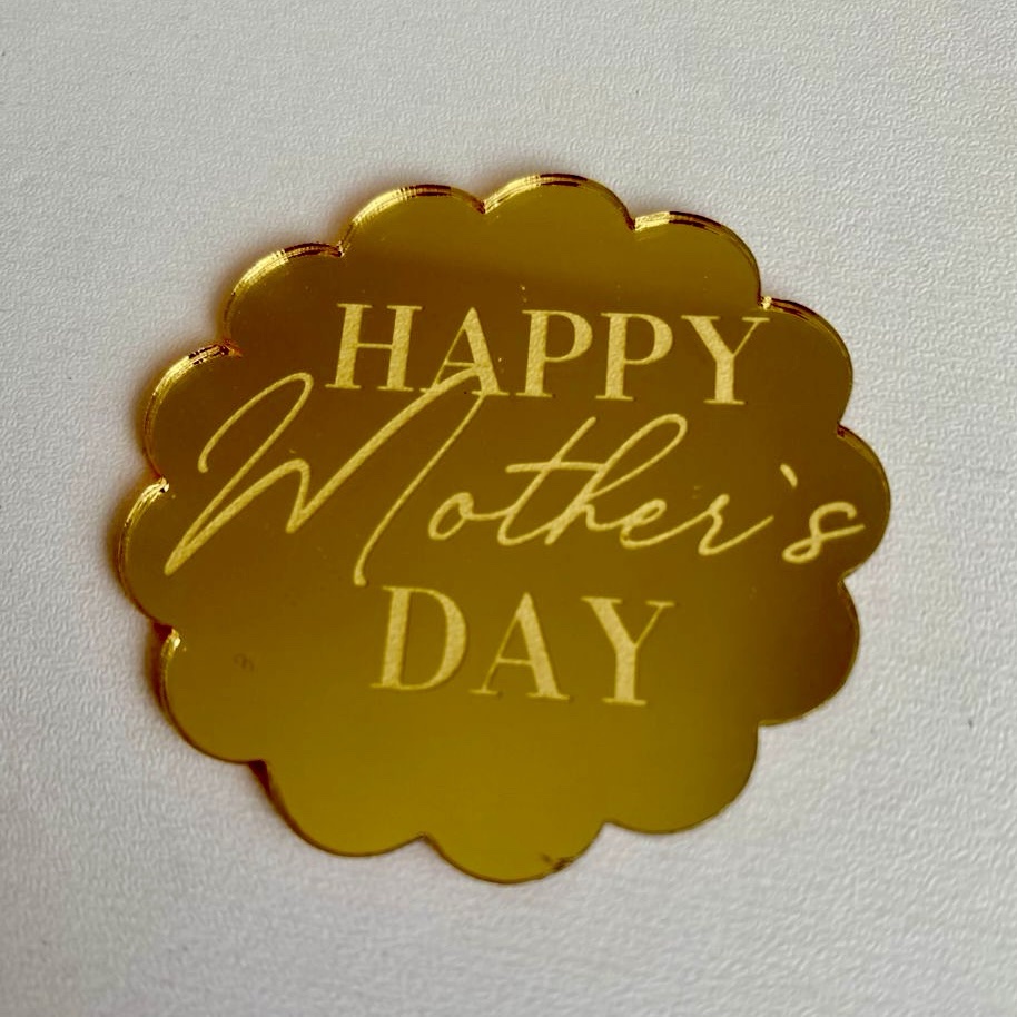 31e47346-16fe-4fd3-93bc-b3b39077bc89 Lot de 2 cake charms Happy Mothers Day bords arrondis – Image 1