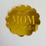Lot de 2 cake charms Best Mom ever bords arrondis