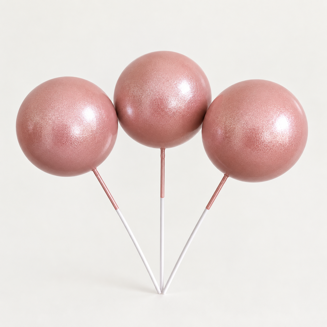 6191b57d-2ac6-46da-b59e-44d4233532da Lot de 20 Ball cake toppers Couleur Nacrée / Rose Or – Image 1